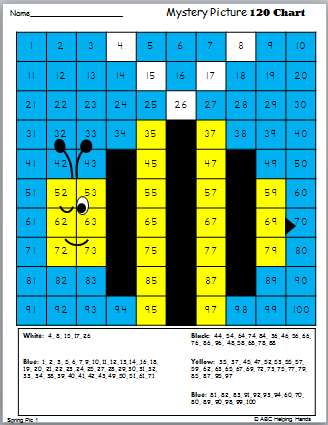 hundreds chart math mystery pictures spring made by teachers