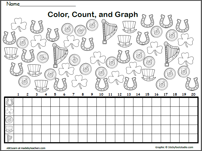 St. Patrick's Day Count, Color, Graph | Made By Teachers