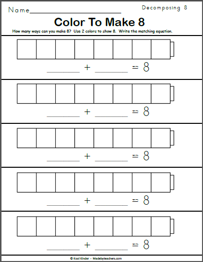Color to Make 8 | Made By Teachers