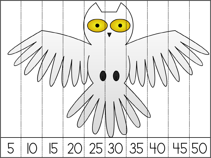Halloween Math Puzzle for skip counting by 5s