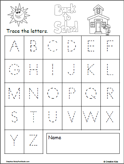 uppercase letter tracing back to school made by teachers