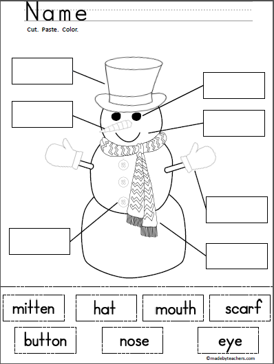 Free Printable Cut And Paste Snowman