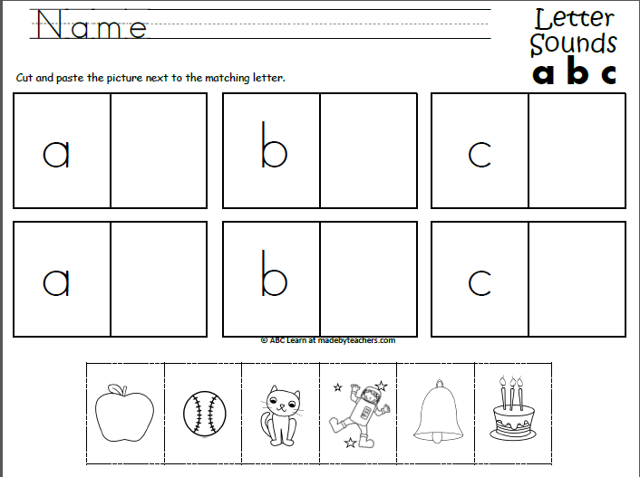 Beginning Sounds ABC (Cut and Paste) | Made By Teachers