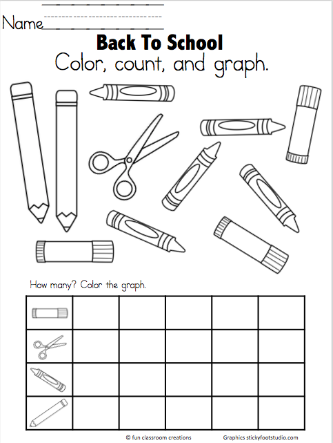 Back To School Graph Freebie - Graph and Count to 5 - Made By Teachers