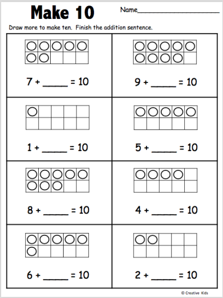 Let's Make 10 Free Kindergarten Worksheet - Made By Teachers