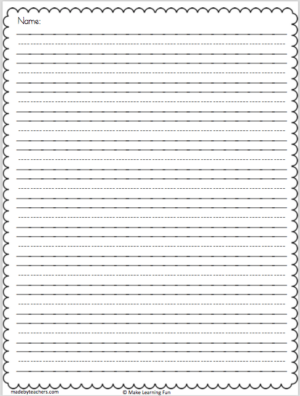 Lined Print Practice Blank Sheet - Made By Teachers