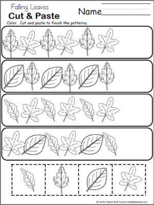 Fall Pattern Worksheet for Kindergarten - Made By Teachers