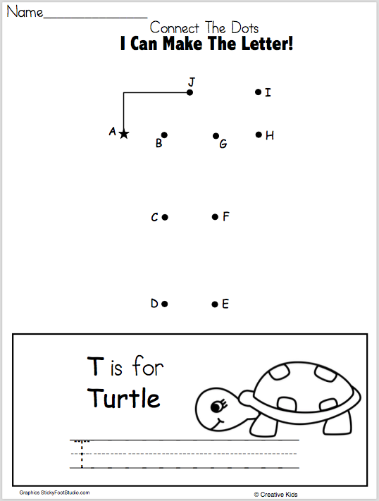 Letter T Dot To Dot Worksheet