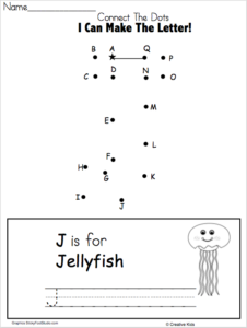 Letter J Writing and Dot to Dot for Kindergarten and Preschool - Made