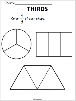 Fraction Worksheet - Thirds - Made By Teachers