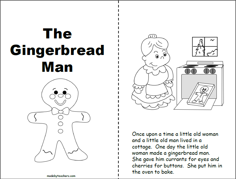 Gingerbread Man Printable Book 1st And 2nd Made By Teachers