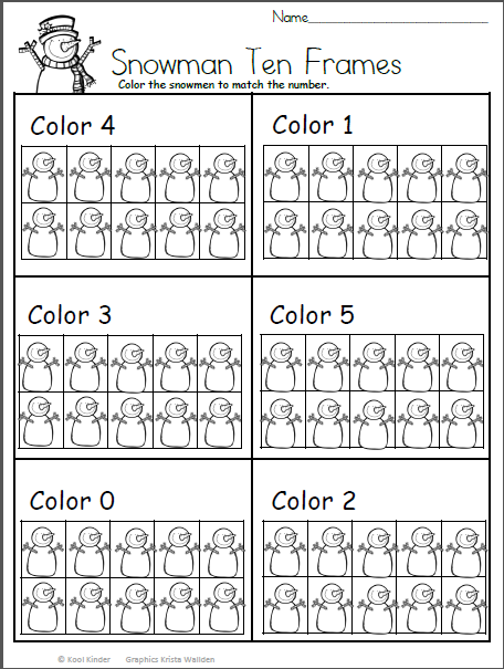 color the snowman math for kindergarten made by teachers