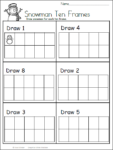 Snowmen Ten Frame Worksheet - Made By Teachers