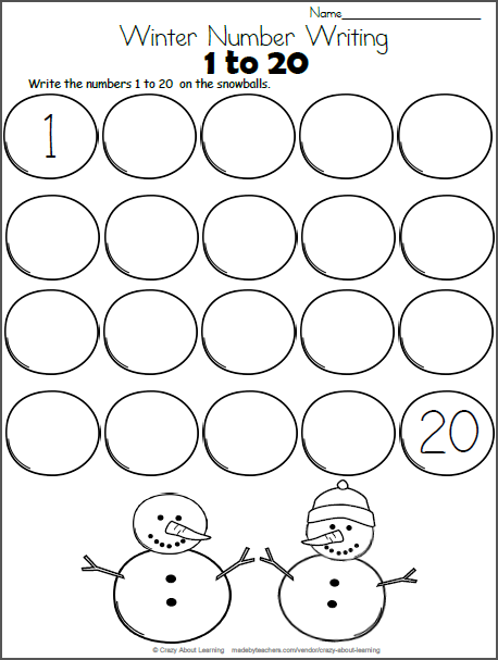 Snowball Math - Write the Numbers to 20 | Made By Teachers