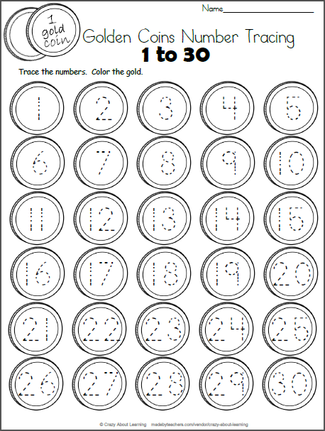 Free Number Tracing Worksheet 1 to 30 Made By Teachers