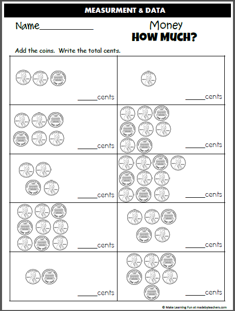 Add the Pennies Worksheet | Made By Teachers