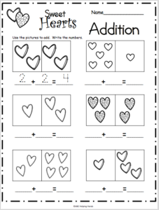 Sweet Heart Addition Worksheet - Made By Teachers