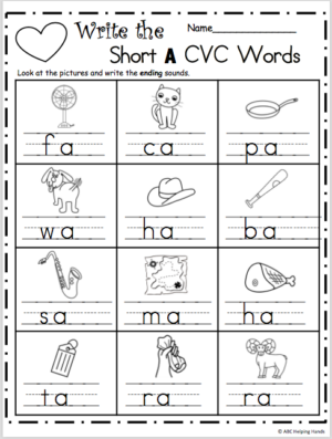 CVC Writing Worksheet  Short A Words  Made By Teachers