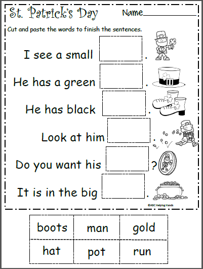 St. Patrick's Day Worksheet - Finish the Sentences | Made By Teachers
