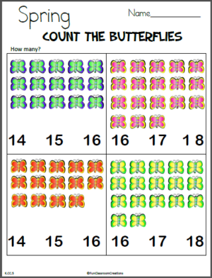 count the butterflies math worksheet 2 free worksheets made by teachers