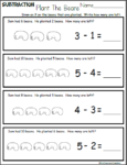 Subtract The Beans Math Worksheet - Made By Teachers