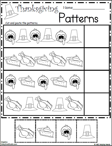 Thanksgiving Patterns - Cut and Paste | Made By Teachers