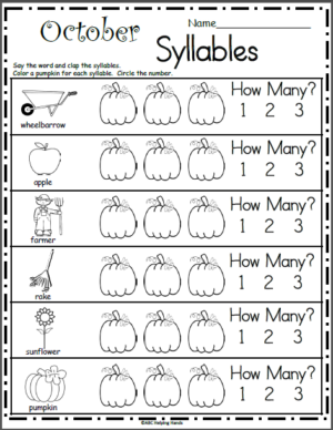 October Syllables Worksheet - Made By Teachers