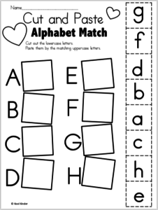 Free Alphabet Worksheets for Valentine's Day - Cut and Paste - Made By ...