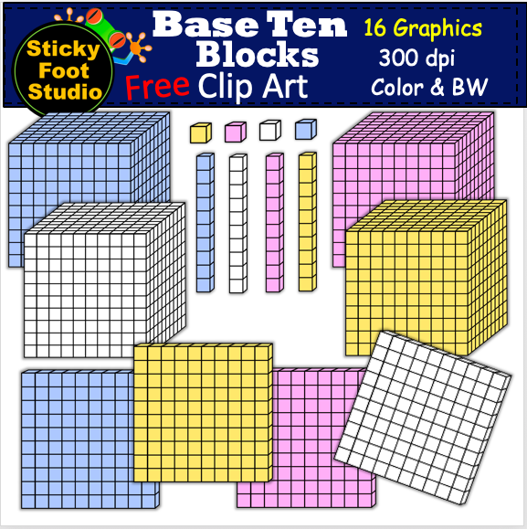 Free Base 10 Blocks Clip Art For Math Made By Teachers