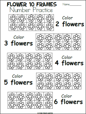 Free Spring Math Worksheet for Preschool - Color the Flowers - Made By ...