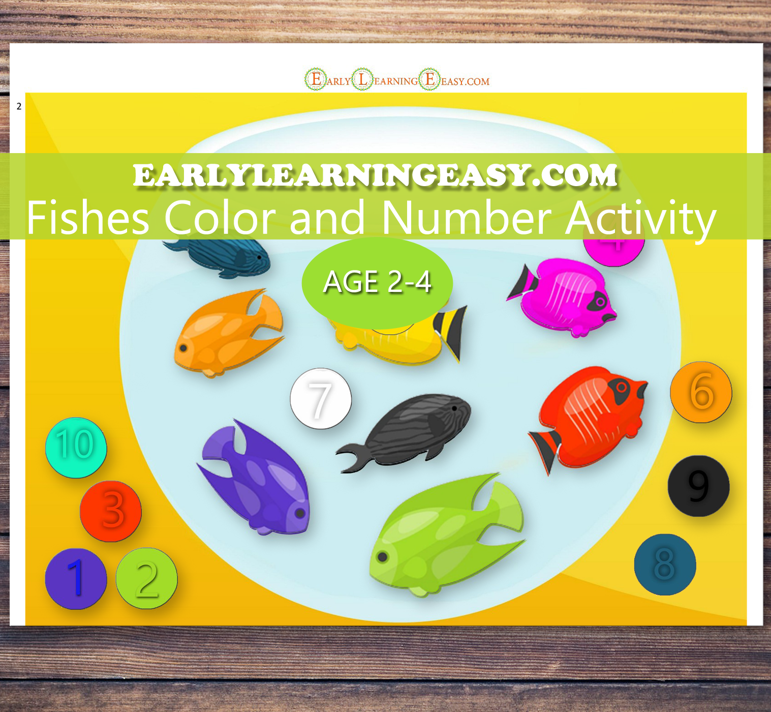 fish tank color numbers activity for 15 3 yo toddlers made by