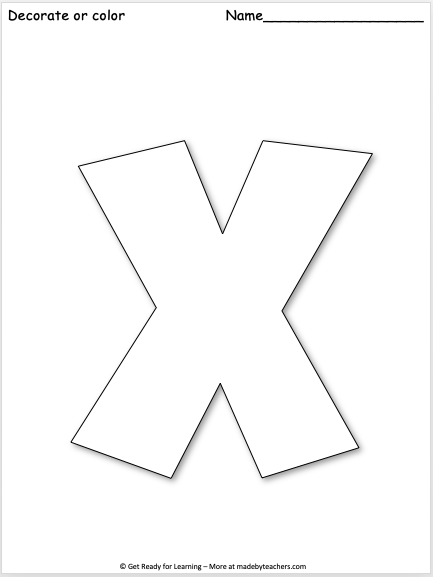 free giant letter x worksheet color it made by teachers