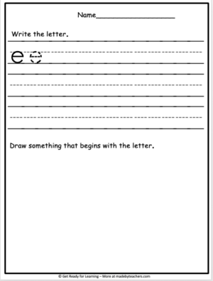 Lowercase E Letter Writing Practice | Made By Teachers