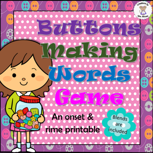Word Families - Onset and Rime - Buttons Making Words Game | Made By ...