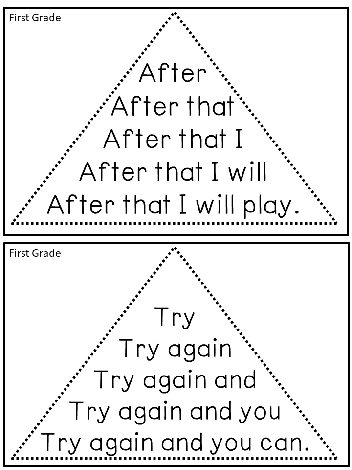 reading fluency triangles first grade sight words sight word for 2nd grade