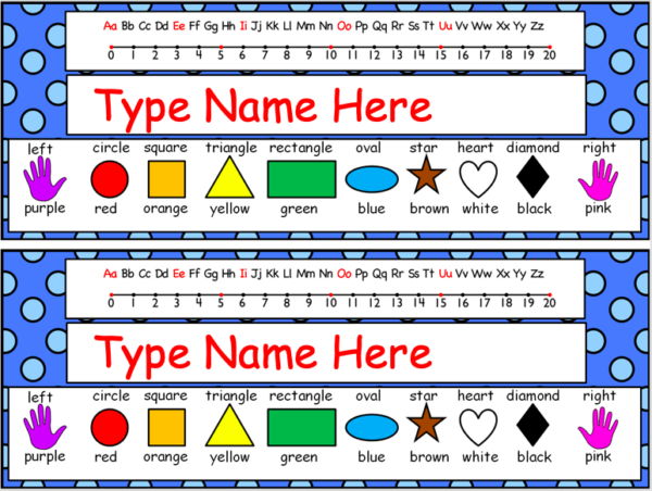 Free Editable Nameplates for Kindergarten | Made By Teachers