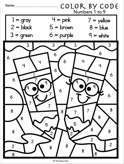 Kindergarten Color Math Worksheets Printable Kindergarten Worksheets