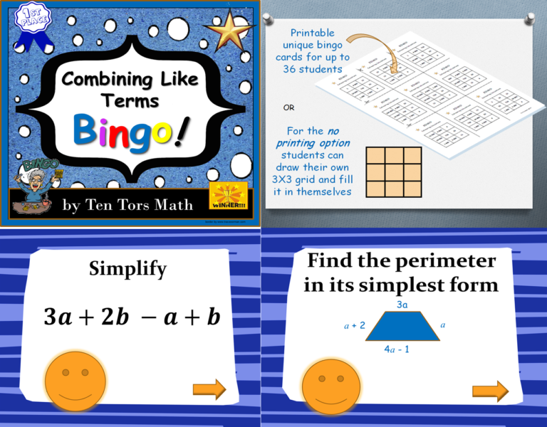 Algebra Combining Like Terms Made By Teachers