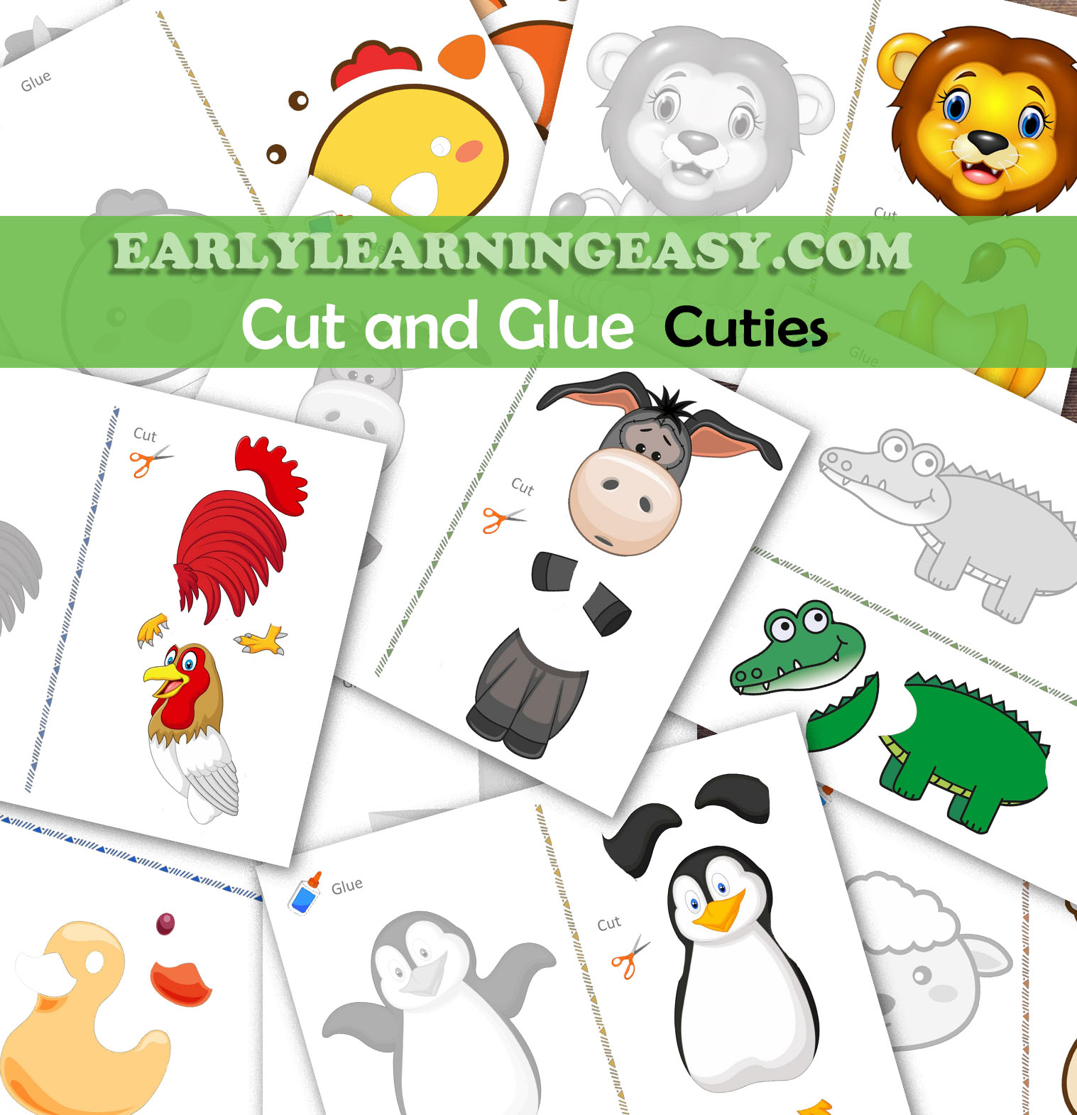 Cut out and Glue. Cuties Set