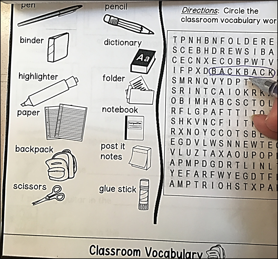 ESL ESL Beginners My First Days of English Flip Book Made