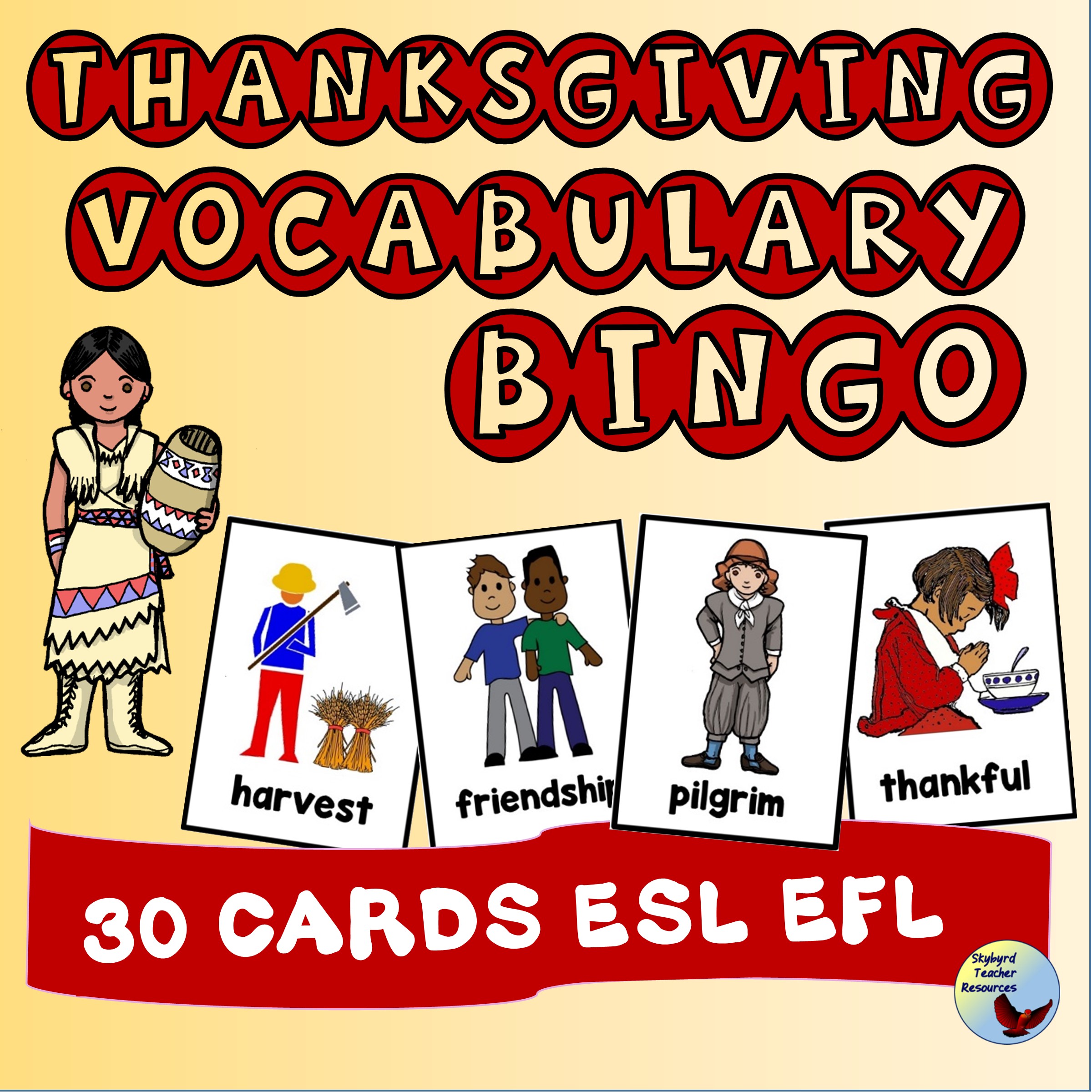 ESL Games Thanksgiving Vocabulary BINGO Made By Teachers