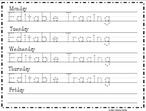 free editable name tracing worksheet 4 days made by teachers