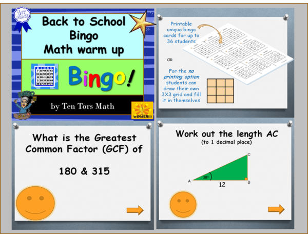 Back again in the direction of University Math Examine Video game (grades 9-11) graphic relating to Back to School Bingo Printable named Back again in the direction of Faculty Math Critique Recreation (grades 9-11)