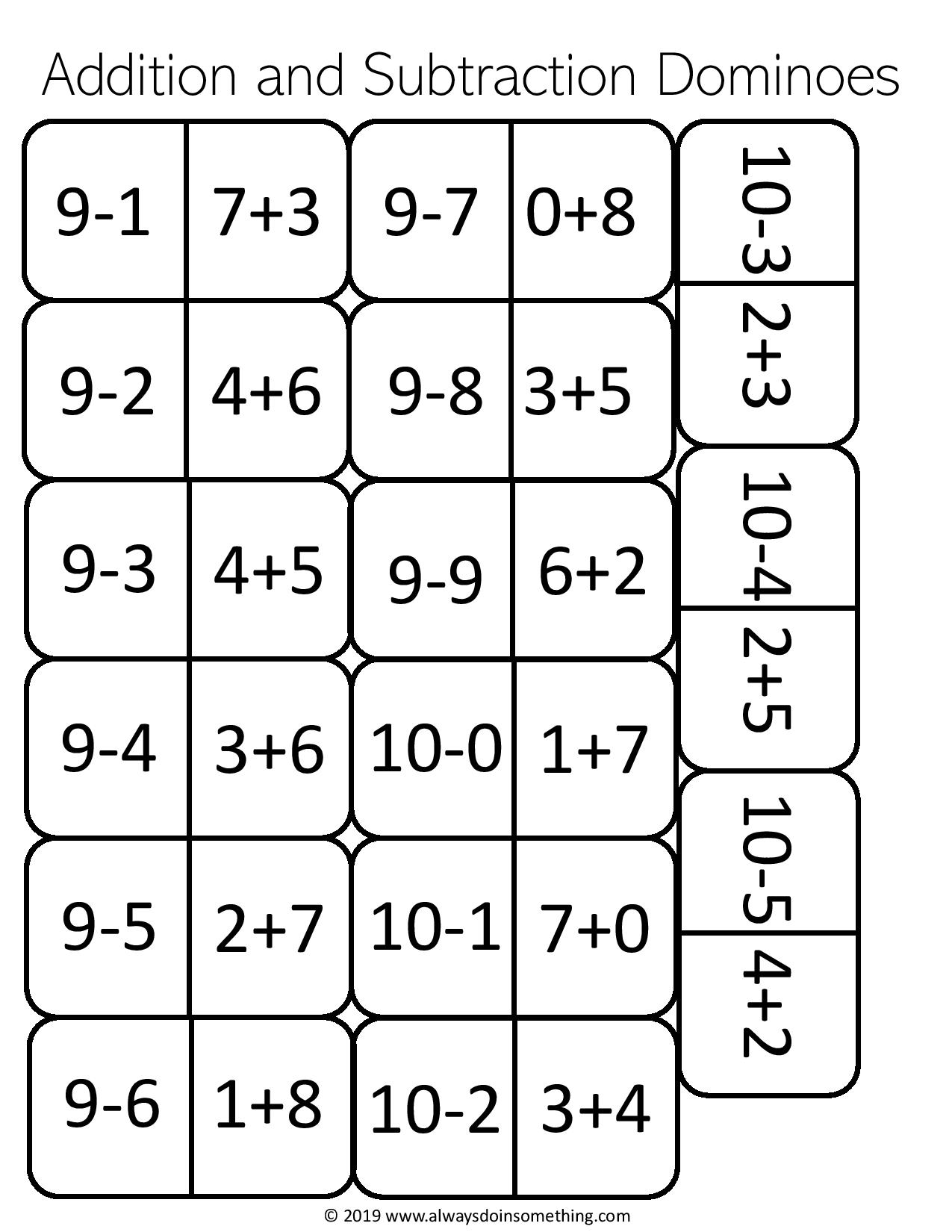 Addition to Subtraction Dominoes - Made By Teachers