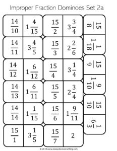 Improper Fraction Dominoes - Made By Teachers