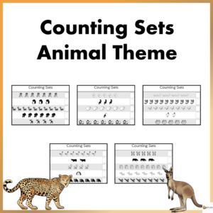 Counting Sets Practice Sheets Animal Theme