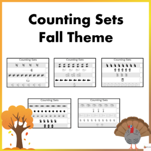 Counting Sets Practice Sheets Fall Theme