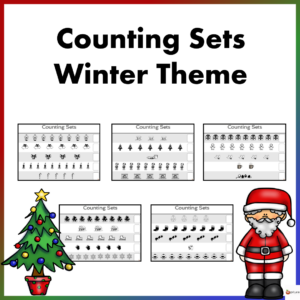 Counting Sets Practice Sheets Winter Theme
