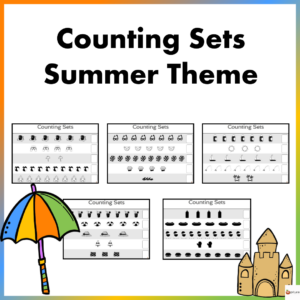 Counting Sets Practice Sheets Summer Theme