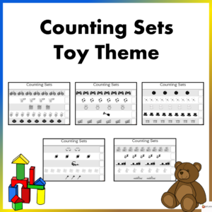 Counting Sets Practice Sheets Toy Theme